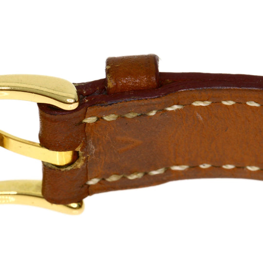 HERMES Watches Quartz Gold Plated, Leather gold Kelly watch gold dial Women Used Authentic