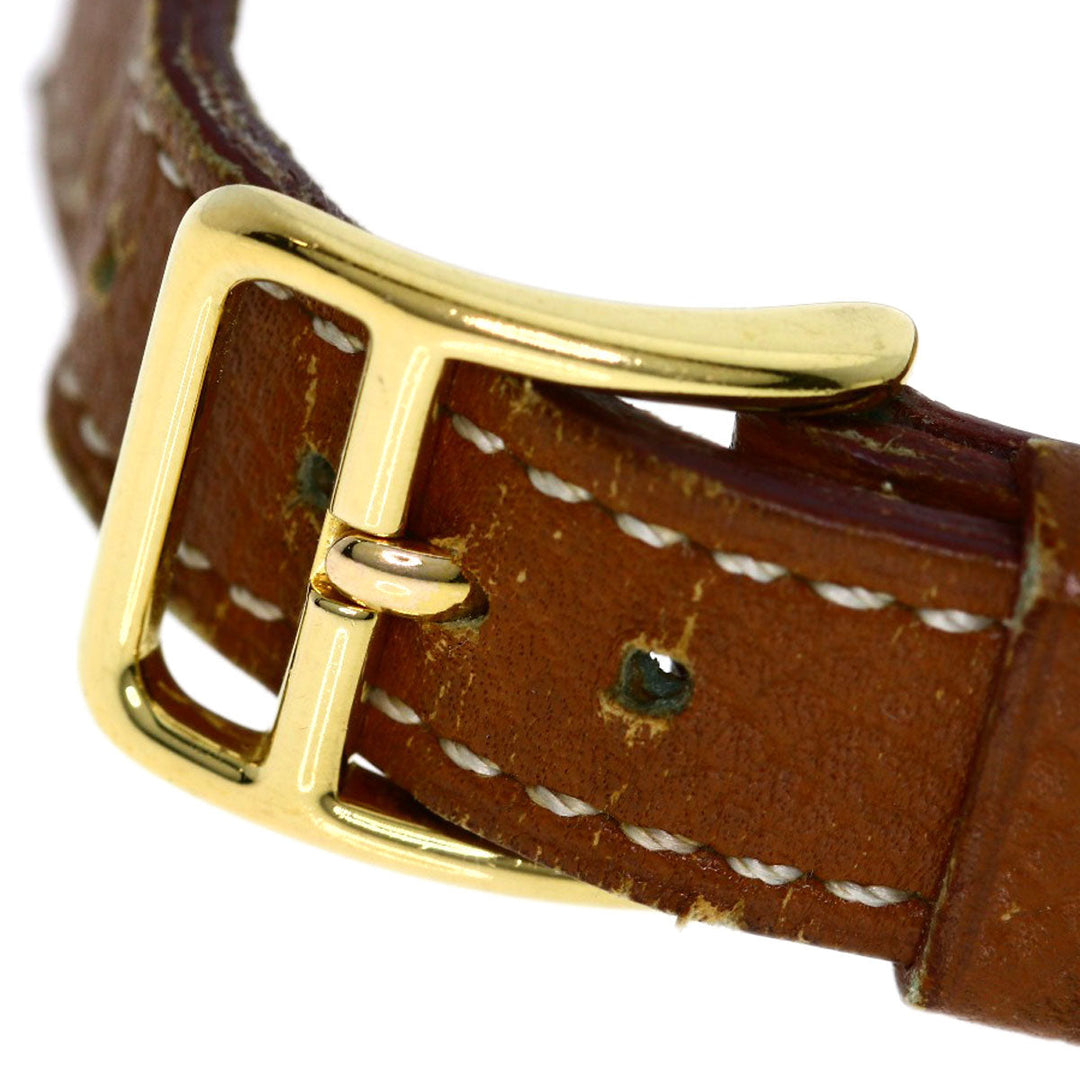 HERMES Watches Quartz Gold Plated, Leather gold Kelly watch gold dial Women Used Authentic
