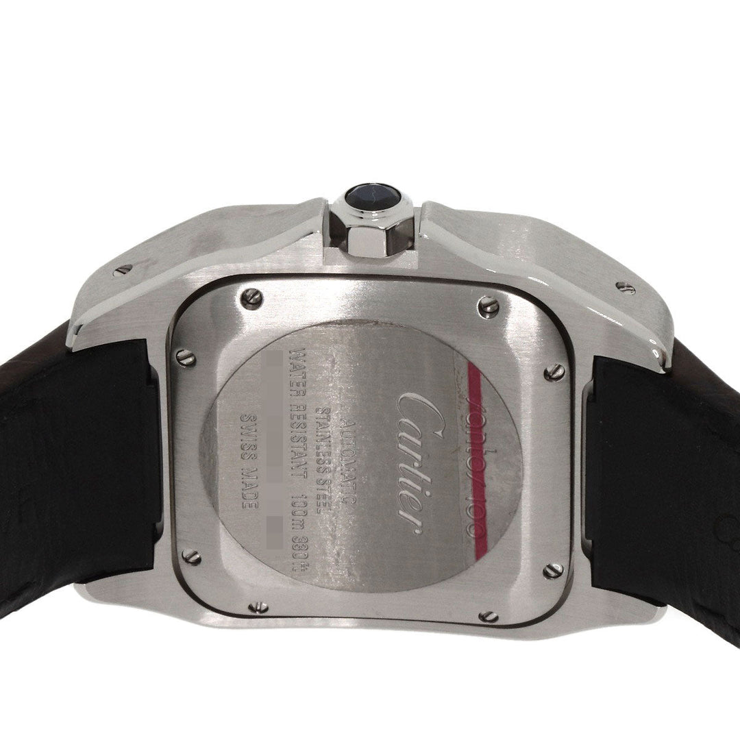 CARTIER Watches Mechanical Automatic W20106X8 Stainless Steel, Leather Silver Santos 100MM Silver dial mens Used Authentic