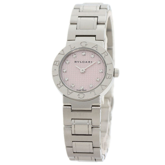 BVLGARI Watches Quartz BB23SS Stainless Steel , Stainless Steel Silver BVLGARI BVLGARI 12P Diamond pink dial Women Used Authentic