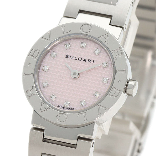 BVLGARI Watches Quartz BB23SS Stainless Steel , Stainless Steel Silver BVLGARI BVLGARI 12P Diamond pink dial Women Used Authentic