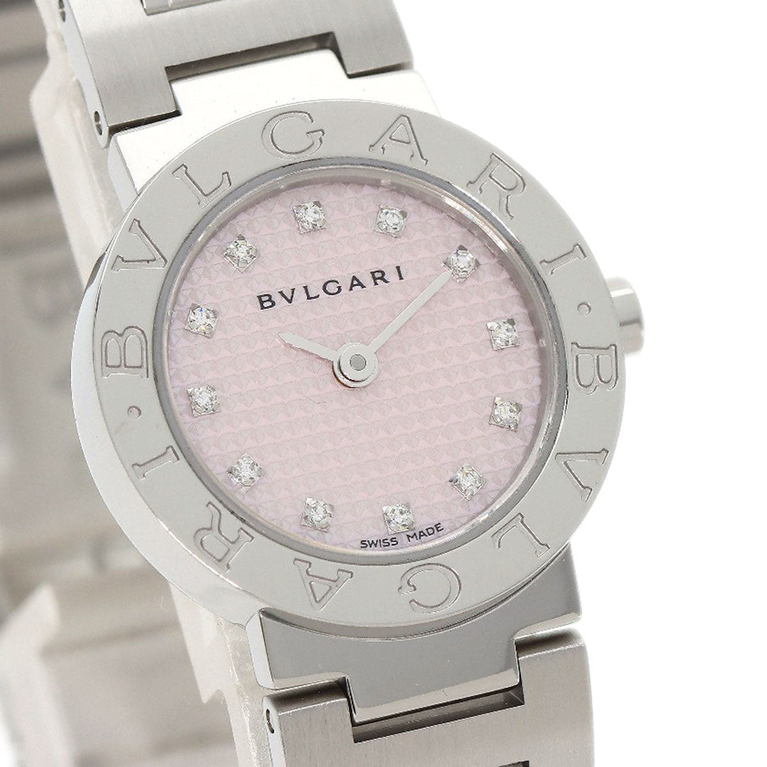 BVLGARI Watches Quartz BB23SS Stainless Steel , Stainless Steel Silver BVLGARI BVLGARI 12P Diamond pink dial Women Used Authentic