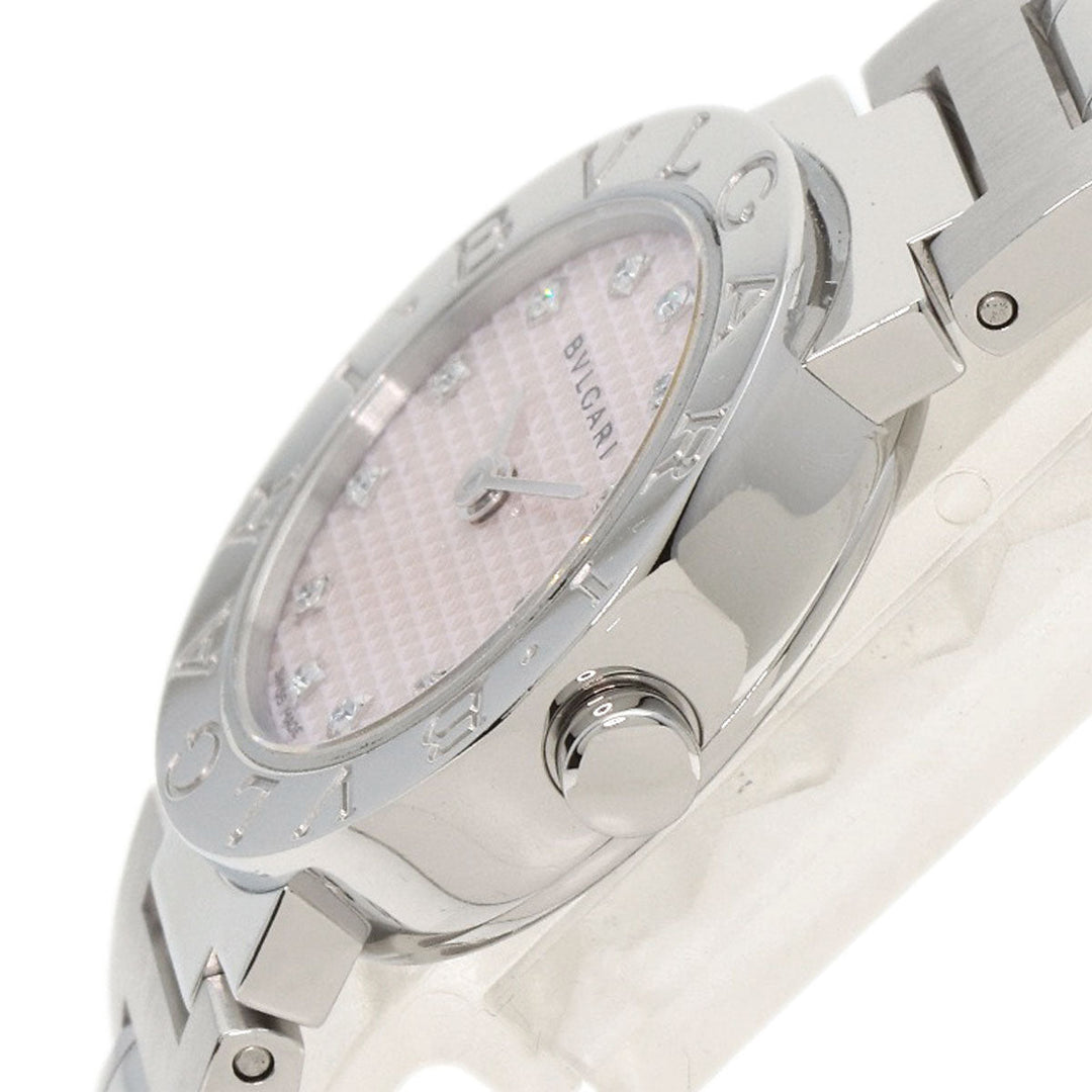BVLGARI Watches Quartz BB23SS Stainless Steel , Stainless Steel Silver BVLGARI BVLGARI 12P Diamond pink dial Women Used Authentic