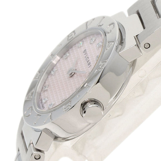 BVLGARI Watches Quartz BB23SS Stainless Steel , Stainless Steel Silver BVLGARI BVLGARI 12P Diamond pink dial Women Used Authentic