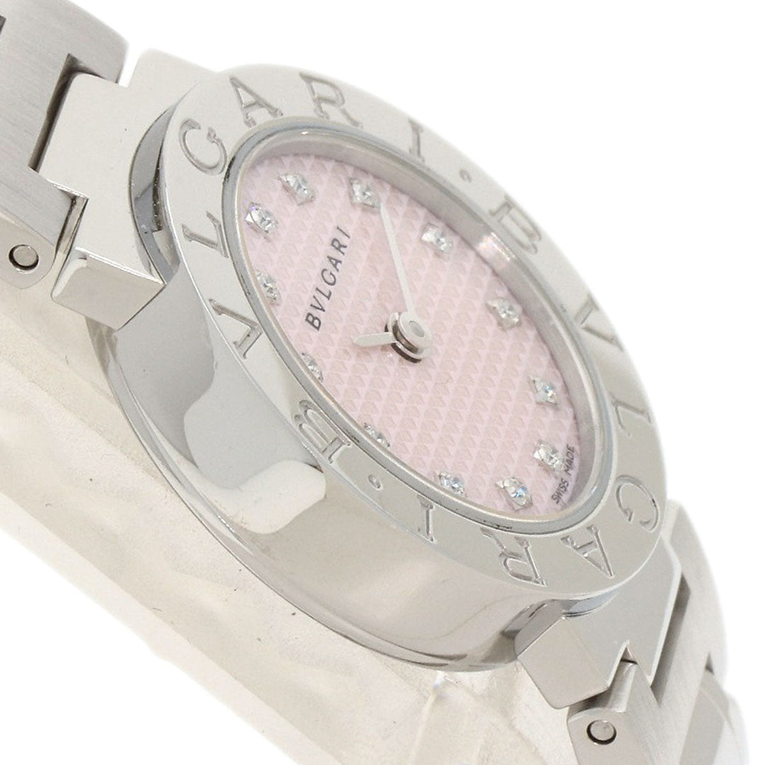 BVLGARI Watches Quartz BB23SS Stainless Steel , Stainless Steel Silver BVLGARI BVLGARI 12P Diamond pink dial Women Used Authentic