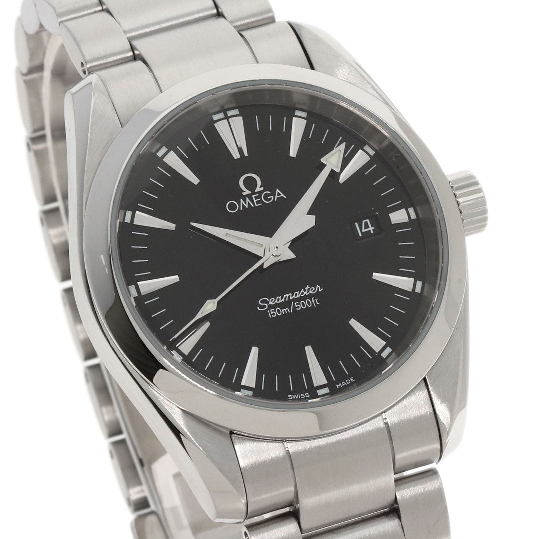 OMEGA Watches Quartz 2518.50 Stainless Steel , Stainless Steel Silver Seamaster Aqua Terra Date black dial mens Used Authentic