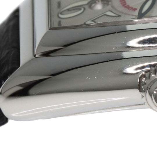 FRANCK MULLER Watches Mechanical Automatic 8002LSC Stainless Steel, Leather Silver Conquistador Silver dial Women Used Authentic