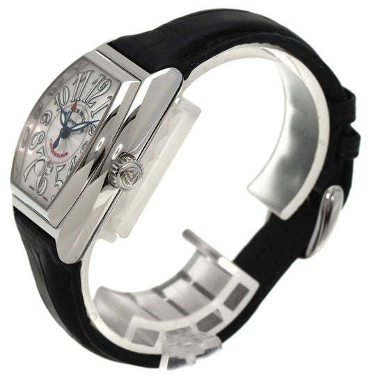 FRANCK MULLER Watches Mechanical Automatic 8002LSC Stainless Steel, Leather Silver Conquistador Silver dial Women Used Authentic