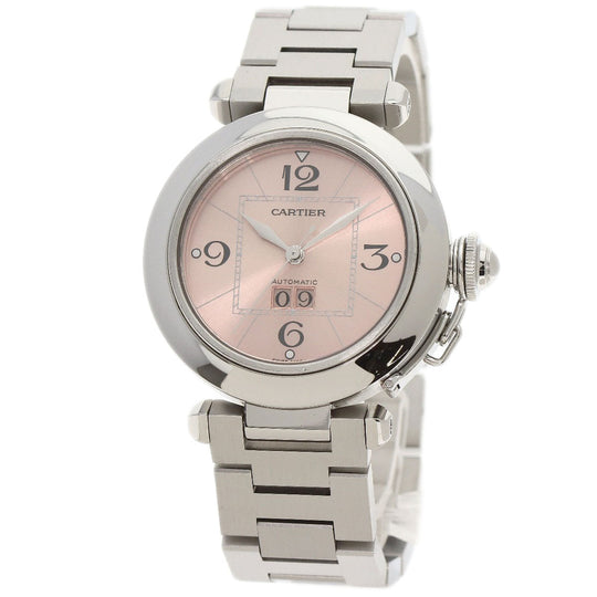 CARTIER Watches Mechanical Automatic W31058M7 Stainless Steel , Stainless Steel Silver Pasha C Big Date pink dial mens Used Authentic