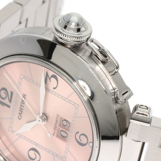 CARTIER Watches Mechanical Automatic W31058M7 Stainless Steel , Stainless Steel Silver Pasha C Big Date pink dial mens Used Authentic
