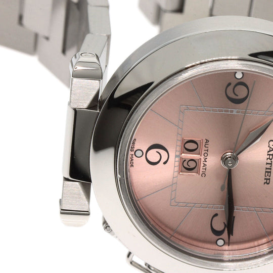 CARTIER Watches Mechanical Automatic W31058M7 Stainless Steel , Stainless Steel Silver Pasha C Big Date pink dial mens Used Authentic
