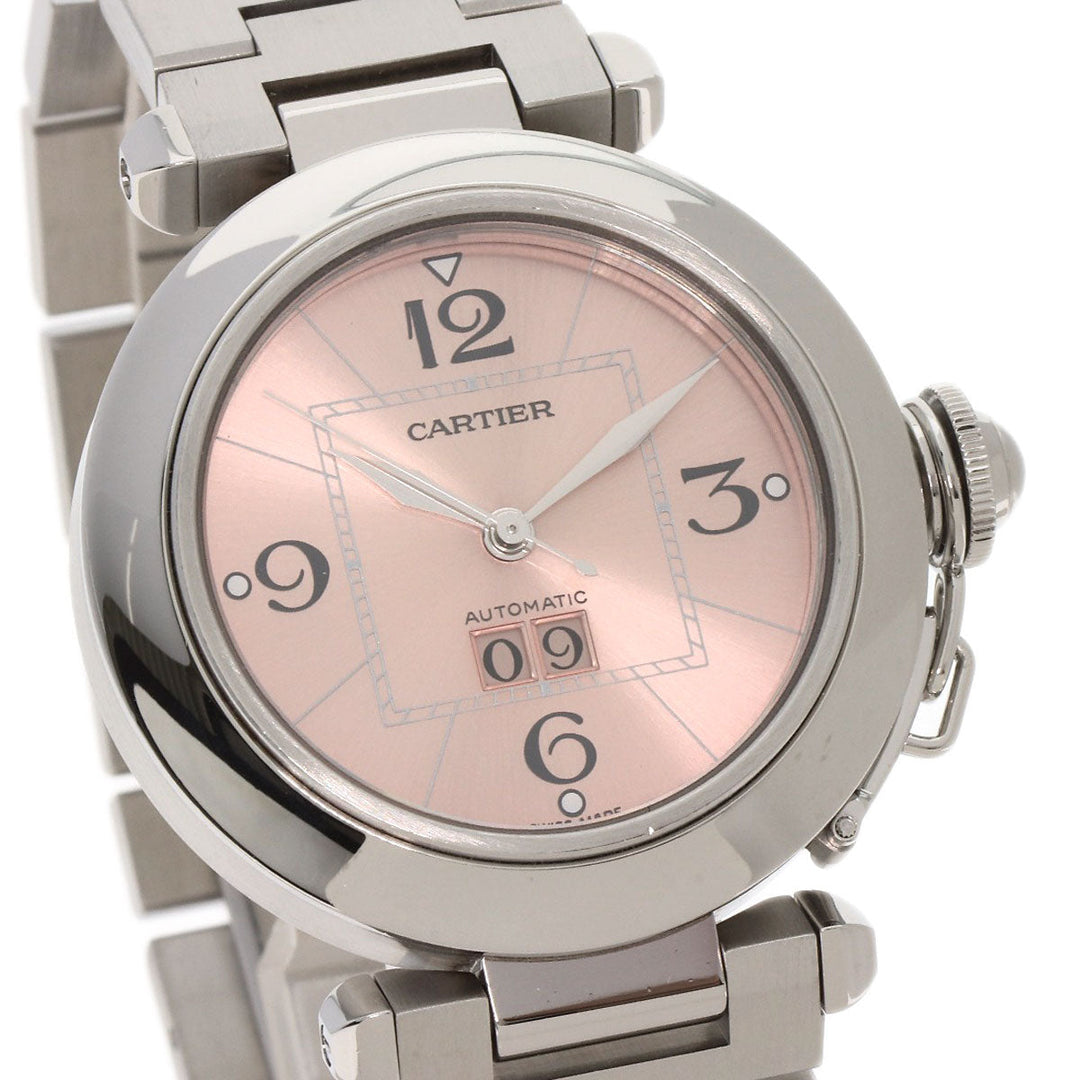 CARTIER Watches Mechanical Automatic W31058M7 Stainless Steel , Stainless Steel Silver Pasha C Big Date pink dial mens Used Authentic