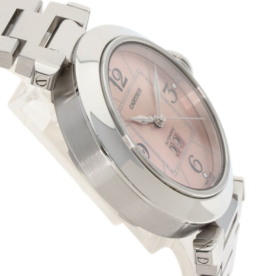 CARTIER Watches Mechanical Automatic W31058M7 Stainless Steel , Stainless Steel Silver Pasha C Big Date pink dial mens Used Authentic