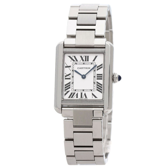 CARTIER Watches Quartz W5200013 Stainless Steel , Stainless Steel Silver Tank solo SM Silver dial Women Used Authentic