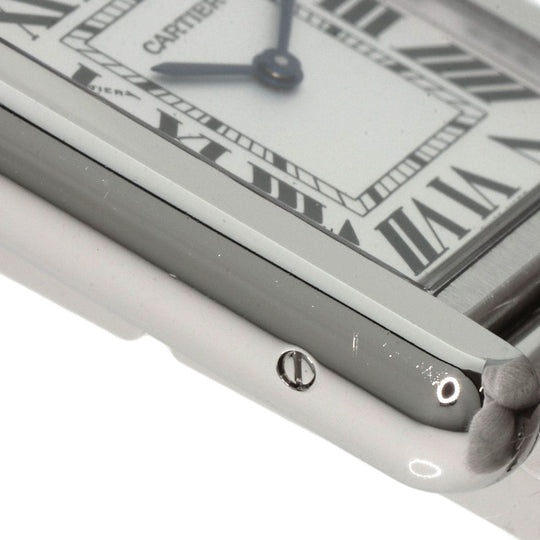 CARTIER Watches Quartz W5200013 Stainless Steel , Stainless Steel Silver Tank solo SM Silver dial Women Used Authentic