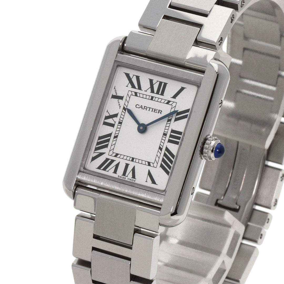 CARTIER Watches Quartz W5200013 Stainless Steel , Stainless Steel Silver Tank solo SM Silver dial Women Used Authentic