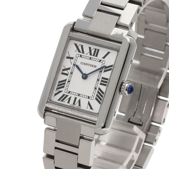 CARTIER Watches Quartz W5200013 Stainless Steel , Stainless Steel Silver Tank solo SM Silver dial Women Used Authentic