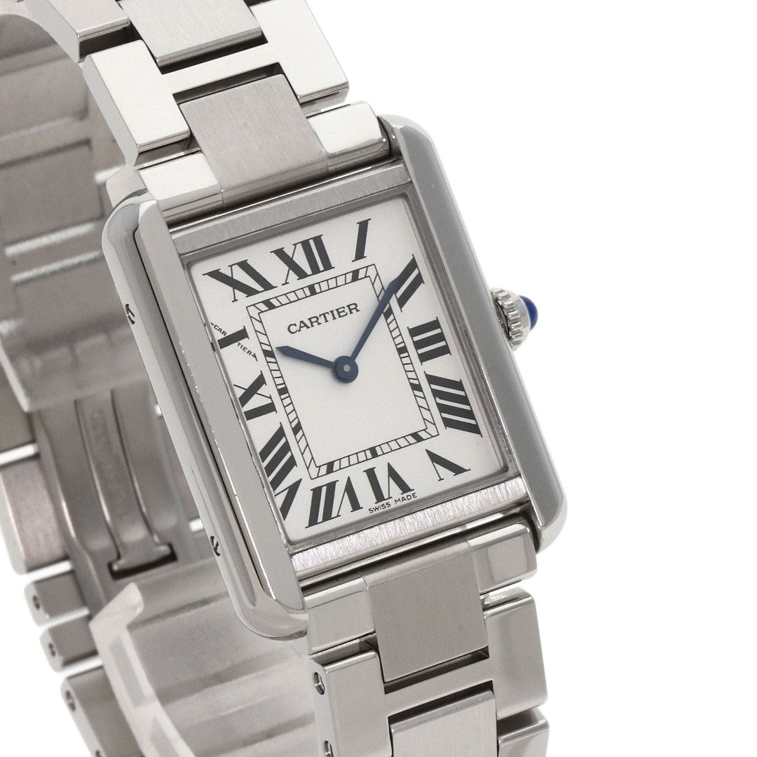 CARTIER Watches Quartz W5200013 Stainless Steel , Stainless Steel Silver Tank solo SM Silver dial Women Used Authentic