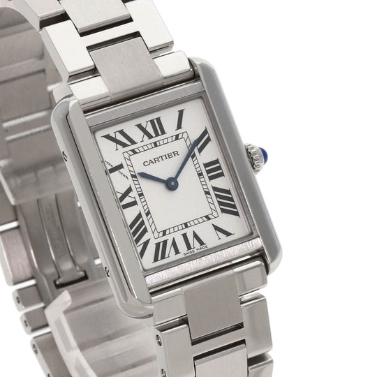 CARTIER Watches Quartz W5200013 Stainless Steel , Stainless Steel Silver Tank solo SM Silver dial Women Used Authentic