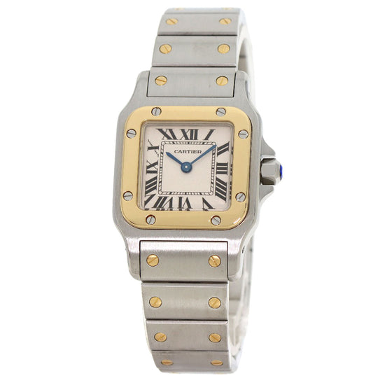 CARTIER Watches Quartz W20012C4 Stainless Steel , SSxK18YG gold Santosgalbe SM Ivory dial Women Used Authentic
