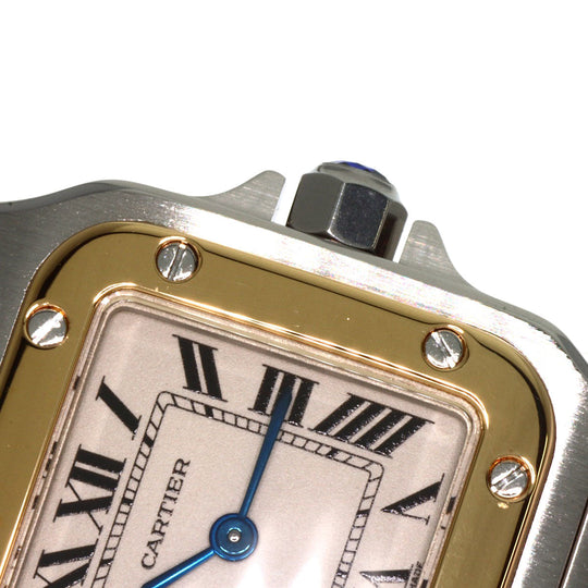 CARTIER Watches Quartz W20012C4 Stainless Steel , SSxK18YG gold Santosgalbe SM Ivory dial Women Used Authentic