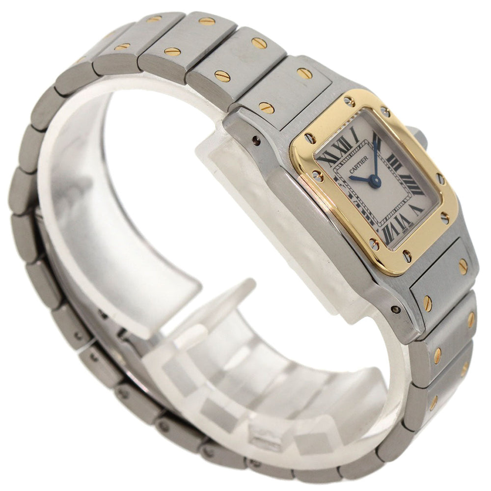 CARTIER Watches Quartz W20012C4 Stainless Steel , SSxK18YG gold Santosgalbe SM Ivory dial Women Used Authentic