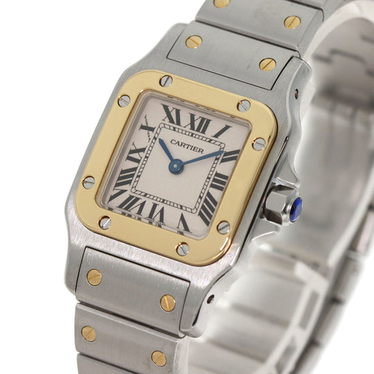 CARTIER Watches Quartz W20012C4 Stainless Steel , SSxK18YG gold Santosgalbe SM Ivory dial Women Used Authentic