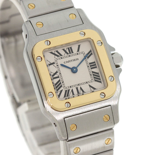 CARTIER Watches Quartz W20012C4 Stainless Steel , SSxK18YG gold Santosgalbe SM Ivory dial Women Used Authentic