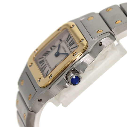 CARTIER Watches Quartz W20012C4 Stainless Steel , SSxK18YG gold Santosgalbe SM Ivory dial Women Used Authentic
