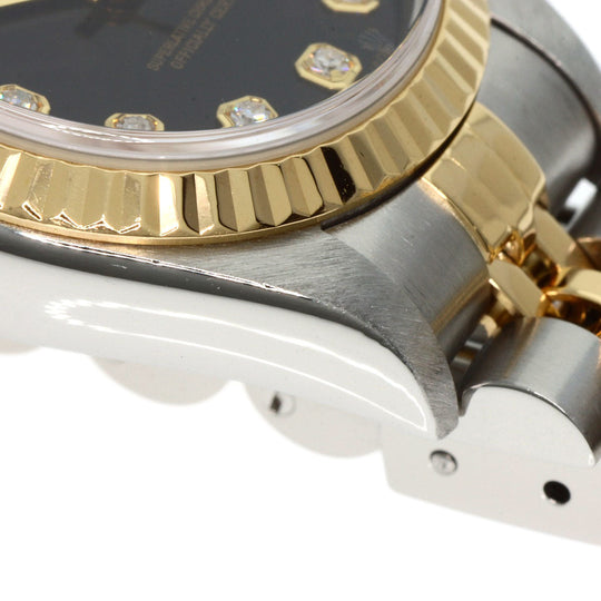 ROLEX Watches Mechanical Automatic 79173G Stainless Steel , SSxK18YG gold Datejust 10P Diamond black dial Women Used Authentic