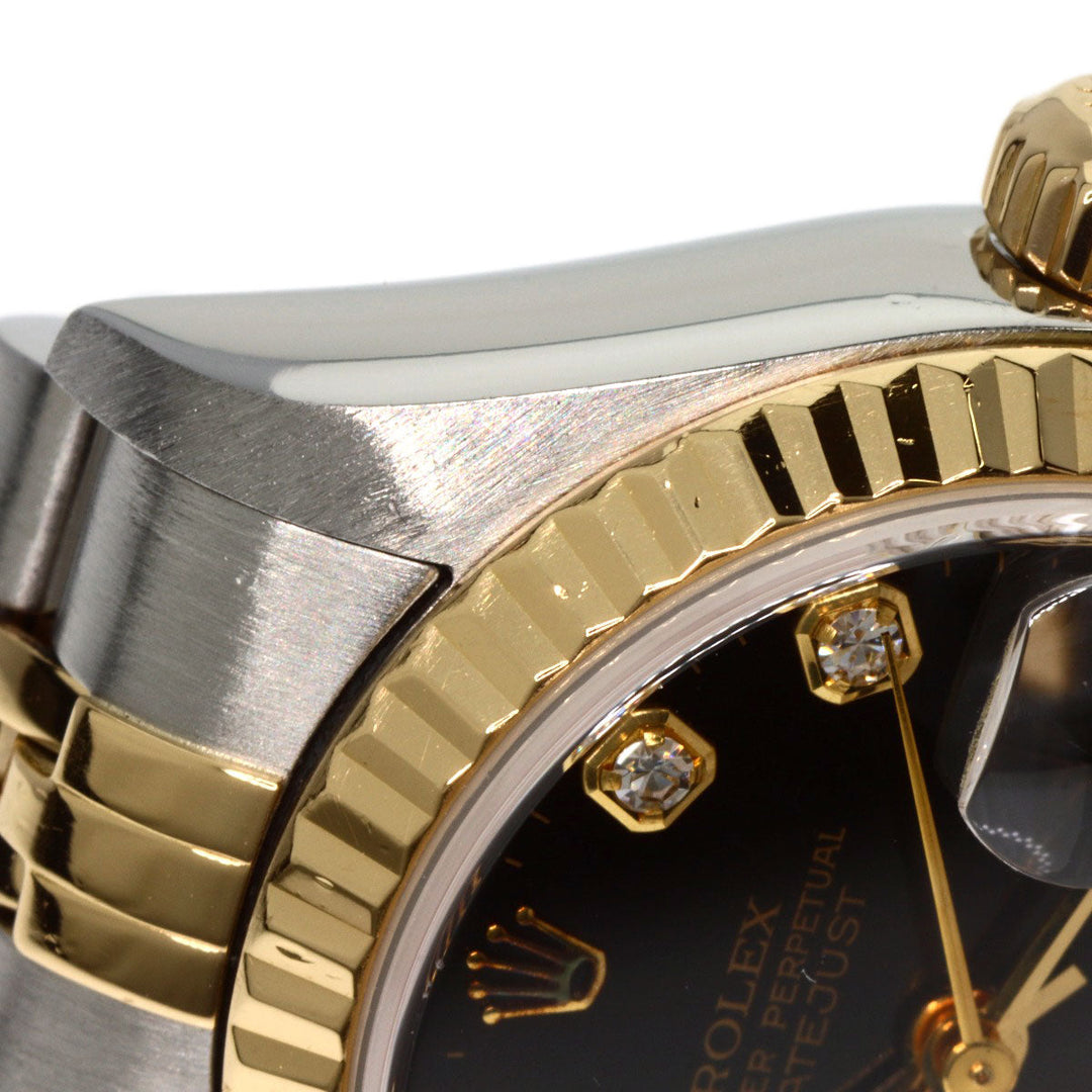 ROLEX Watches Mechanical Automatic 79173G Stainless Steel , SSxK18YG gold Datejust 10P Diamond black dial Women Used Authentic