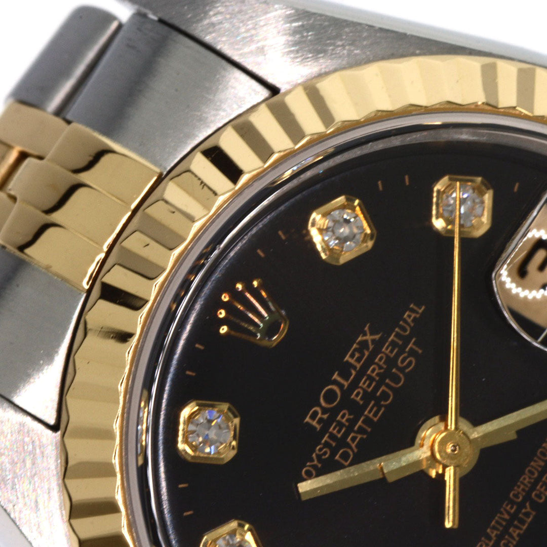 ROLEX Watches Mechanical Automatic 79173G Stainless Steel , SSxK18YG gold Datejust 10P Diamond black dial Women Used Authentic