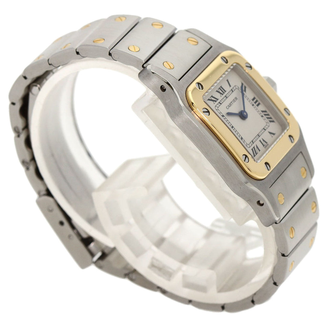 CARTIER Watches Quartz W20012C4 Stainless Steel , SSxK18YG gold Santos Galve SM Silver dial Women Used Authentic
