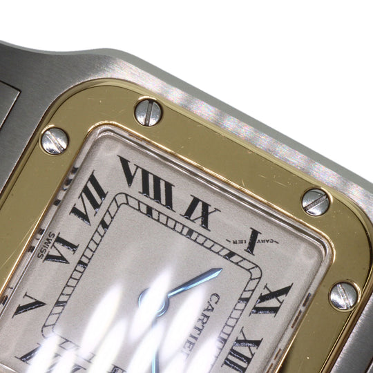 CARTIER Watches Quartz W20012C4 Stainless Steel , SSxK18YG gold Santos Galve SM Silver dial Women Used Authentic