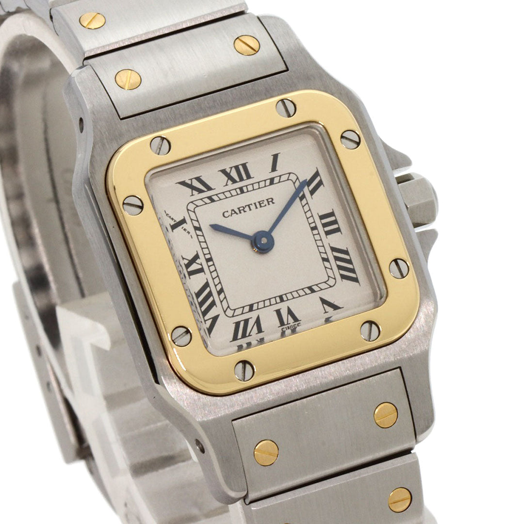 CARTIER Watches Quartz W20012C4 Stainless Steel , SSxK18YG gold Santos Galve SM Silver dial Women Used Authentic