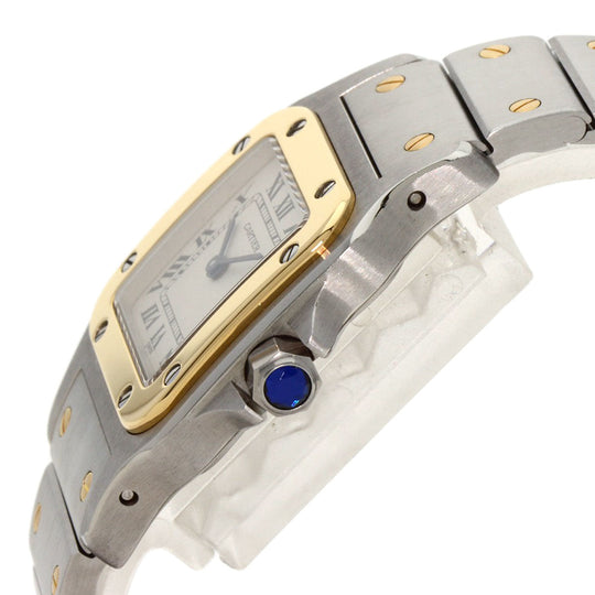 CARTIER Watches Quartz W20012C4 Stainless Steel , SSxK18YG gold Santos Galve SM Silver dial Women Used Authentic