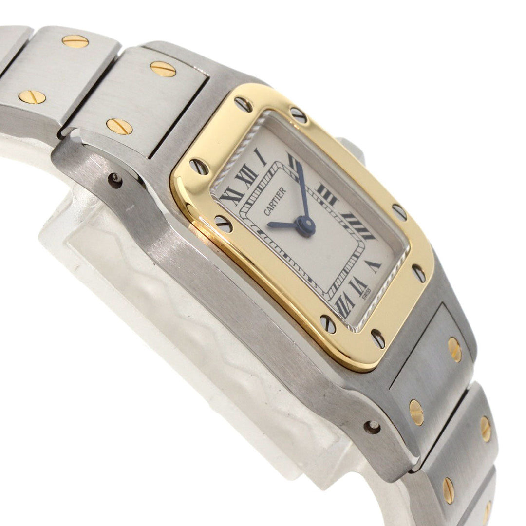 CARTIER Watches Quartz W20012C4 Stainless Steel , SSxK18YG gold Santos Galve SM Silver dial Women Used Authentic