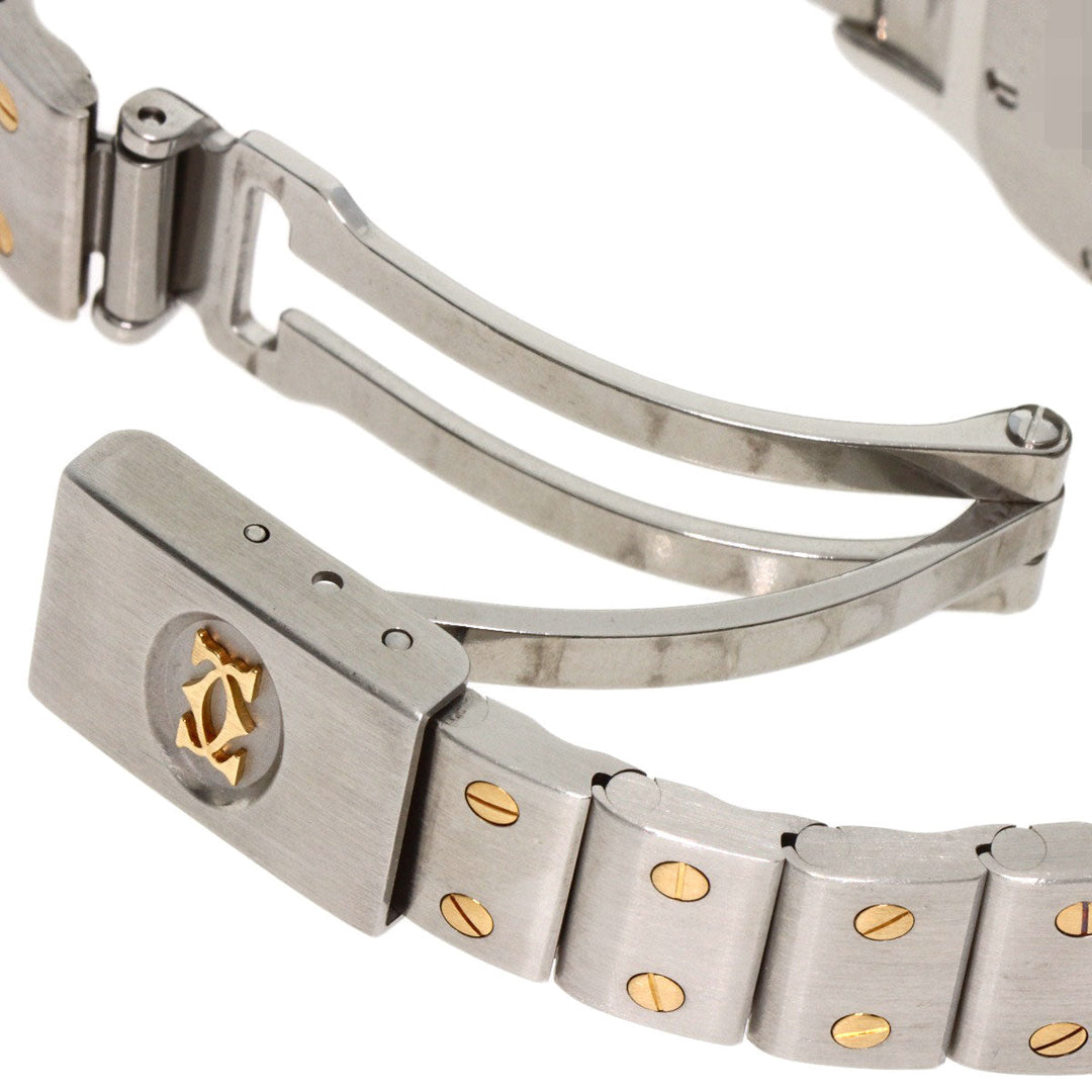 CARTIER Watches Quartz W20012C4 Stainless Steel , SSxK18YG gold Santos Galve SM Silver dial Women Used Authentic