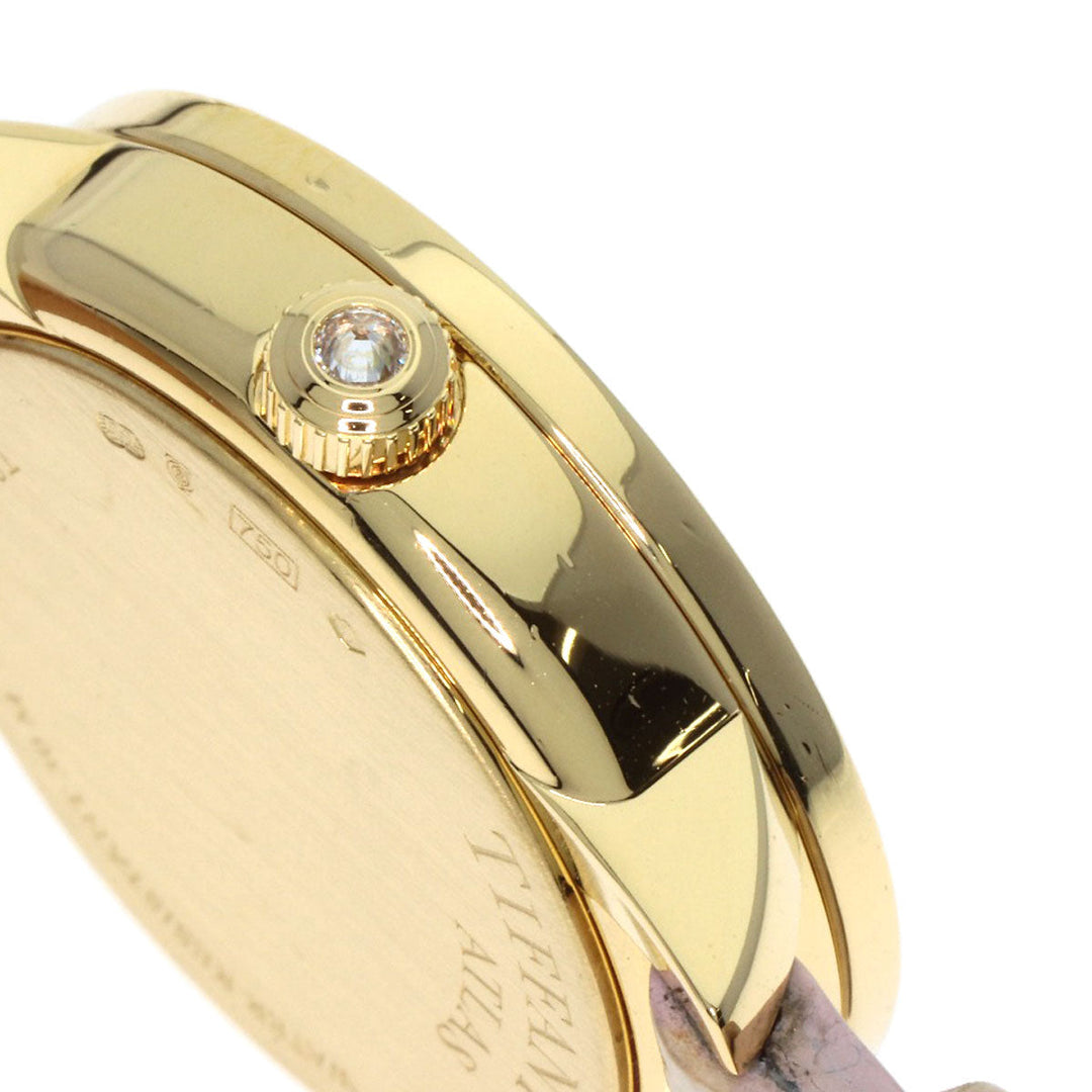TIFFANY&Co. Watches Quartz Z1900.10.50E91A40B K18YG, leather gold Atlas Cocktail Round White shell dial Women Used Authentic