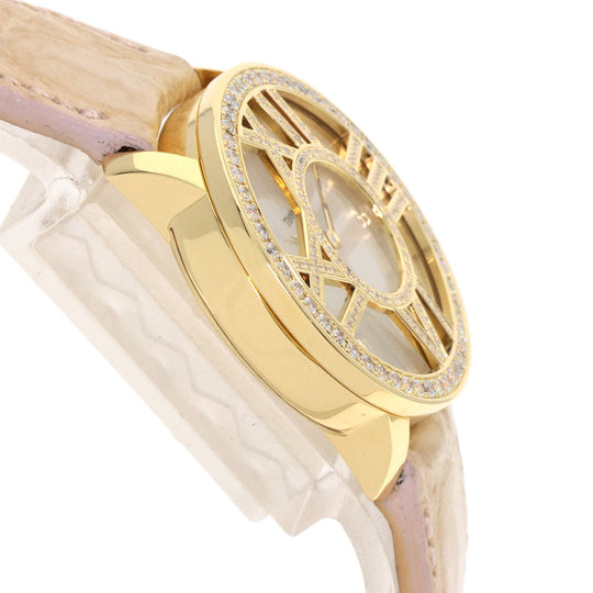 TIFFANY&Co. Watches Quartz Z1900.10.50E91A40B K18YG, leather gold Atlas Cocktail Round White shell dial Women Used Authentic