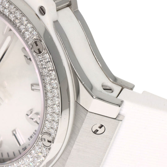 HUBLOT Watches Quartz 361.SE.6010.RW.1104 Stainless Steel, Rubber, Diamond Silver Big bang diamond White shell dial Boys Used Authentic