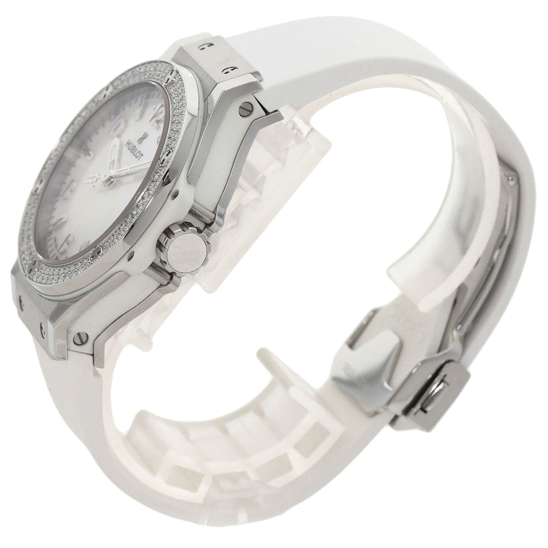 HUBLOT Watches Quartz 361.SE.6010.RW.1104 Stainless Steel, Rubber, Diamond Silver Big bang diamond White shell dial Boys Used Authentic