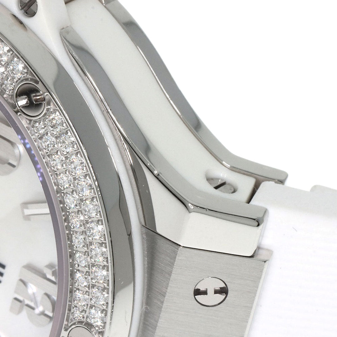 HUBLOT Watches Quartz 361.SE.6010.RW.1104 Stainless Steel, Rubber, Diamond Silver Big bang diamond White shell dial Boys Used Authentic