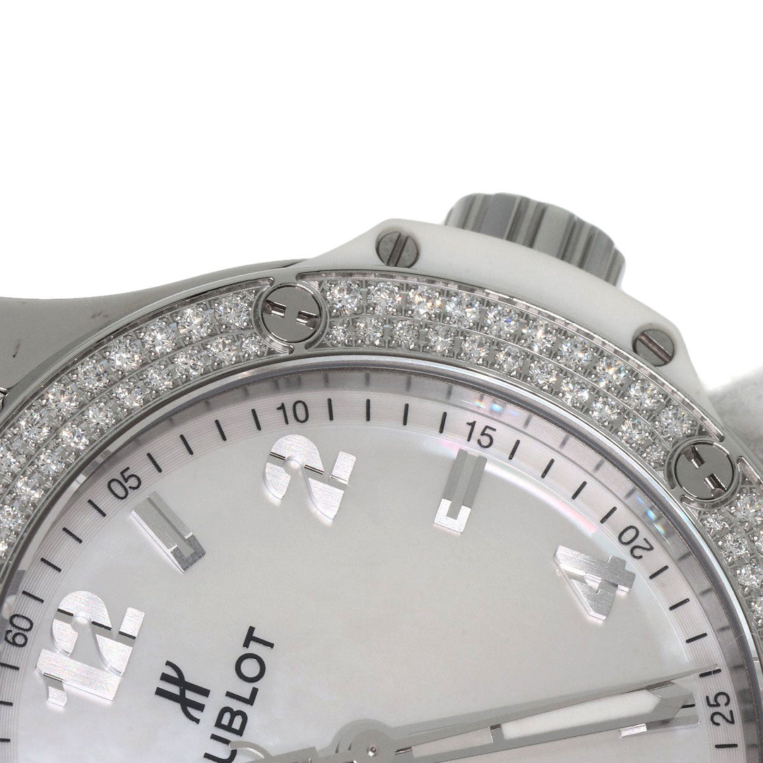 HUBLOT Watches Quartz 361.SE.6010.RW.1104 Stainless Steel, Rubber, Diamond Silver Big bang diamond White shell dial Boys Used Authentic