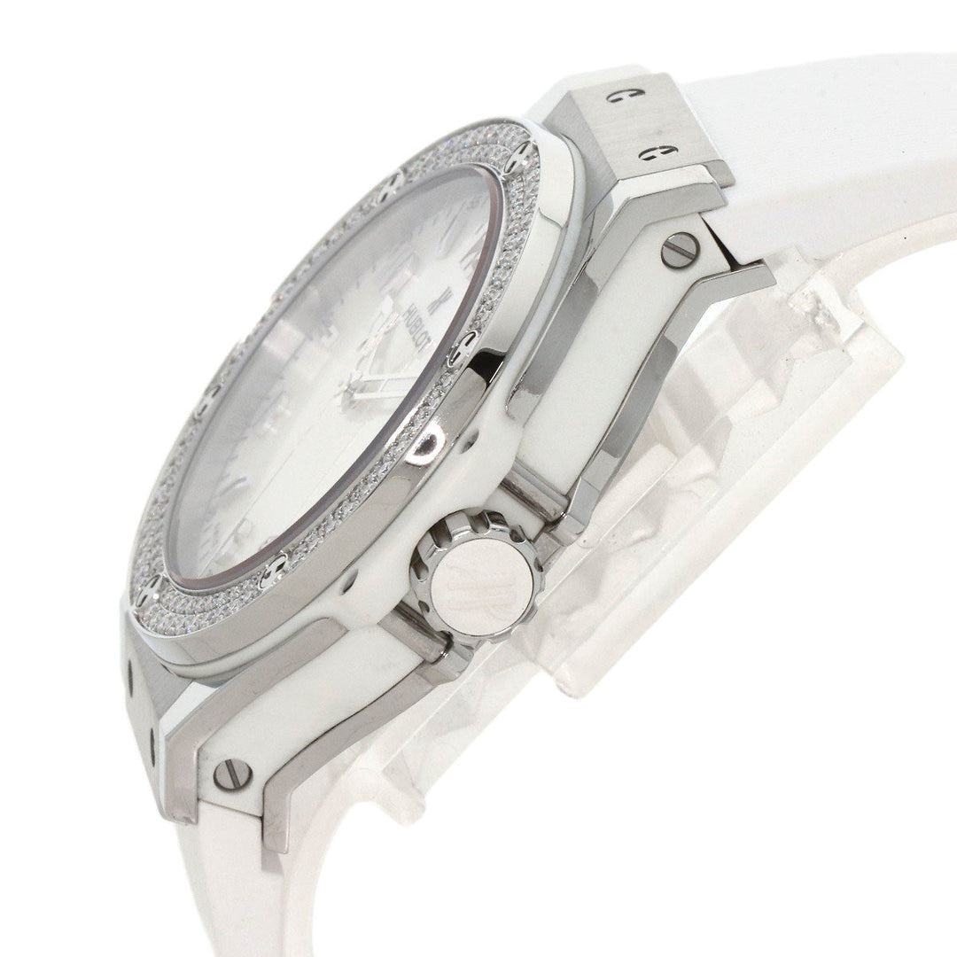 HUBLOT Watches Quartz 361.SE.6010.RW.1104 Stainless Steel, Rubber, Diamond Silver Big bang diamond White shell dial Boys Used Authentic