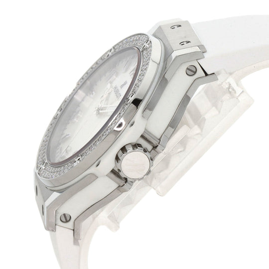 HUBLOT Watches Quartz 361.SE.6010.RW.1104 Stainless Steel, Rubber, Diamond Silver Big bang diamond White shell dial Boys Used Authentic