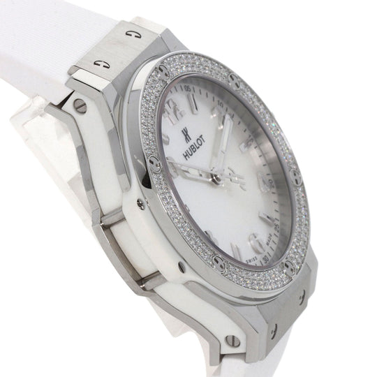 HUBLOT Watches Quartz 361.SE.6010.RW.1104 Stainless Steel, Rubber, Diamond Silver Big bang diamond White shell dial Boys Used Authentic
