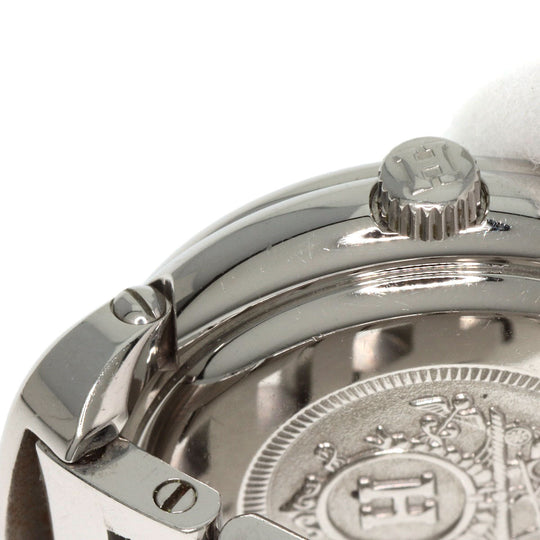 HERMES Watches Quartz PU2.210 Stainless Steel Silver Pullman white dial Women Used Authentic
