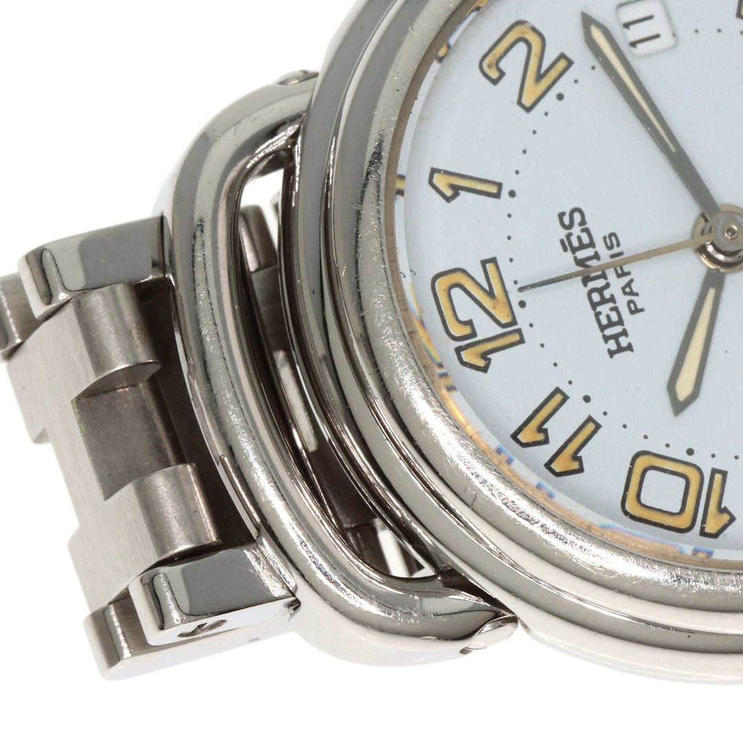 HERMES Watches Quartz PU2.210 Stainless Steel Silver Pullman white dial Women Used Authentic
