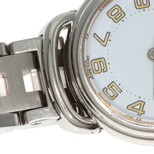 HERMES Watches Quartz PU2.210 Stainless Steel Silver Pullman white dial Women Used Authentic